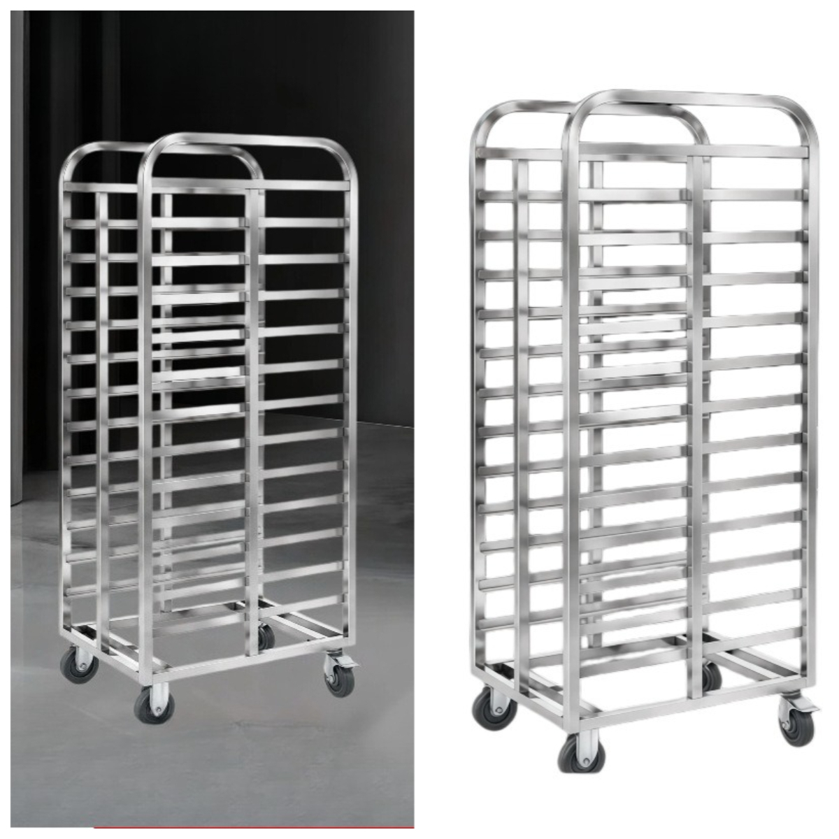 Kitchen Baking Cart - Многофункциональная тележка-стеллаж из нержавеющей стали для