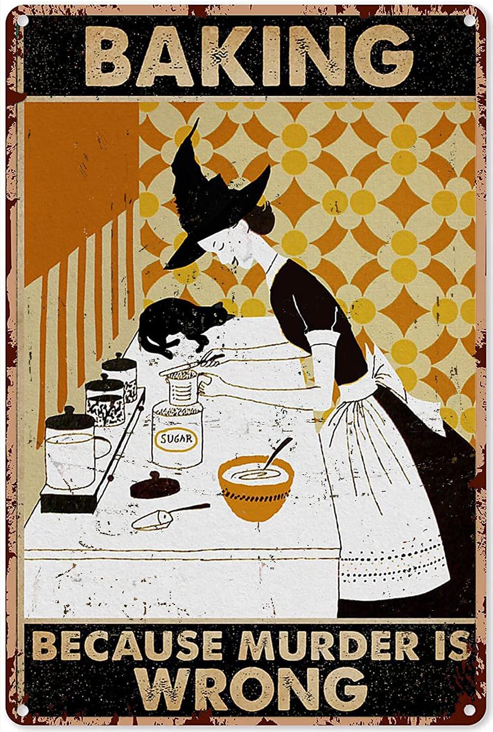Винтажная металлическая таблич – обзор и цена Kitchen Witch Baking